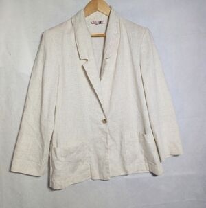 Block Island Petites Sz 12 Women's Linen Blazer